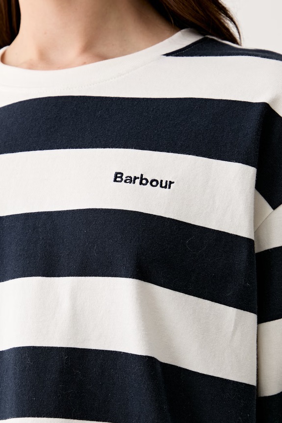 Barbour longsleeve damski bawełniany Cartmel LML0933 biały