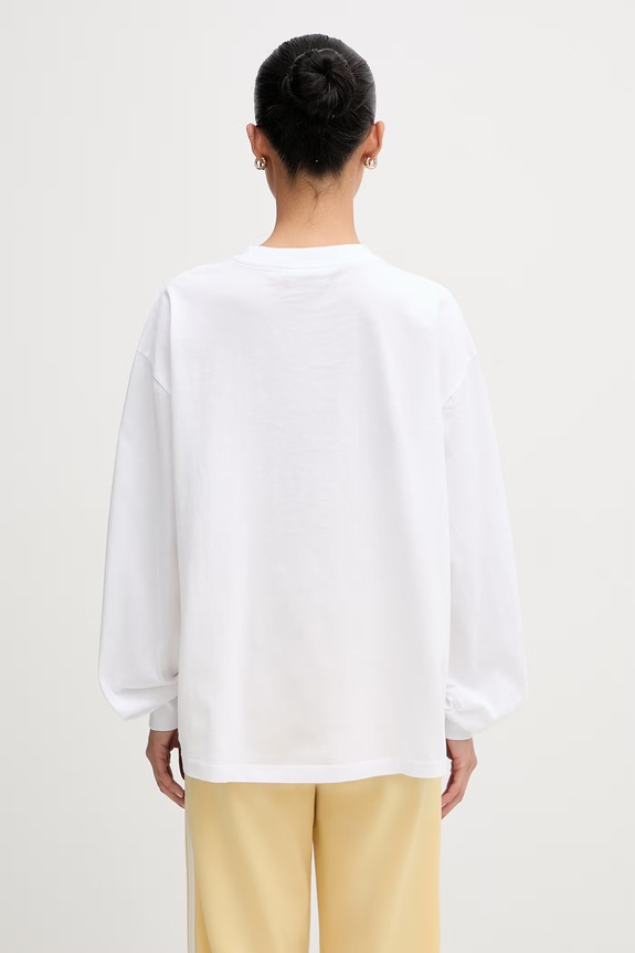 Odzież GANNI longsleeve damski bawełniany A1050241 biały
