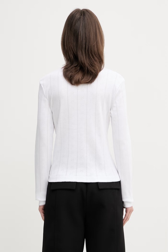 Odzież GANNI longsleeve damski bawełniany A1040448 biały