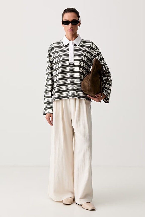 rag & bone longsleeve damski bawełniany Kelly RE5M32PT3KW zielony AW26