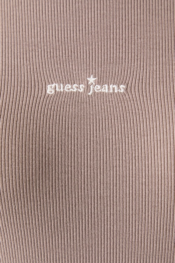 Guess Jeans лонгслив для женщин из хлопка с эластаном W6YP14.K3821 бежевый