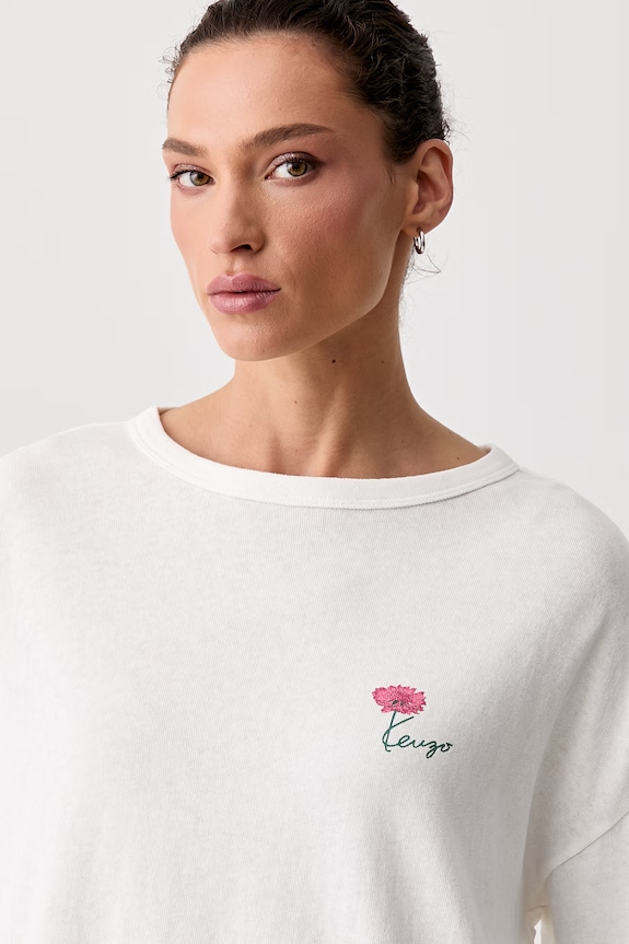 Kenzo longsleeve damski bawełniany beżowy FG62TL3594SK