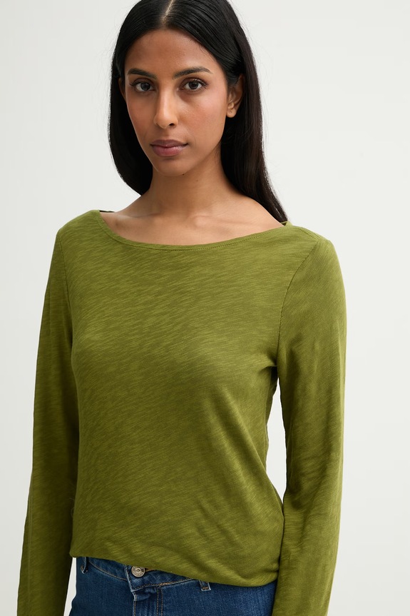 Marc O'Polo longsleeve damski bawełniany zielony 5000014390