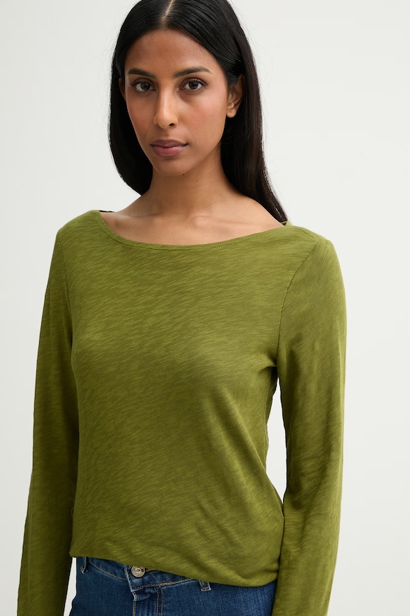 Marc O'Polo longsleeve damski bawełniany zielony 5000014390