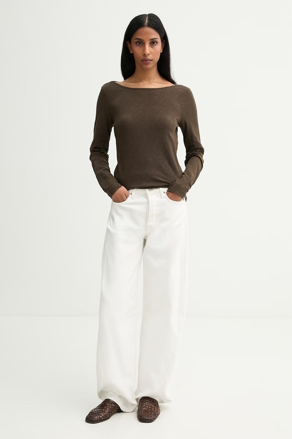 Marc O'Polo longsleeve damski bawełniany 5000014390 zielony AW26