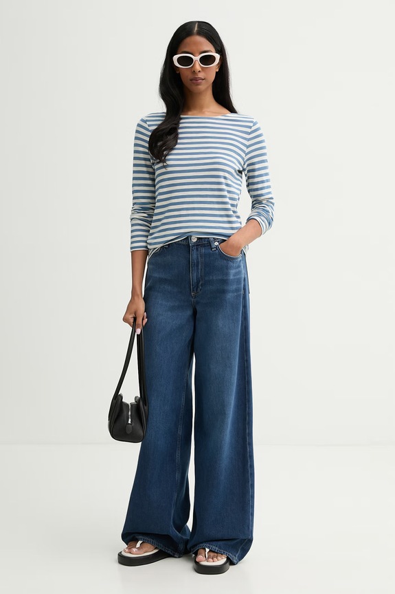 Marc O'Polo longsleeve damski bawełniany 5000014387 niebieski AW26