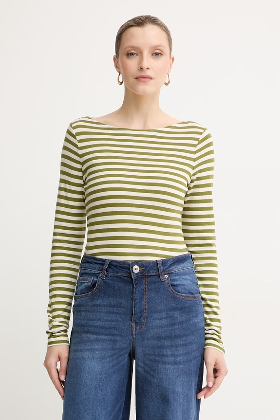 Marc O'Polo longsleeve damski bawełniany zielony 5000014387