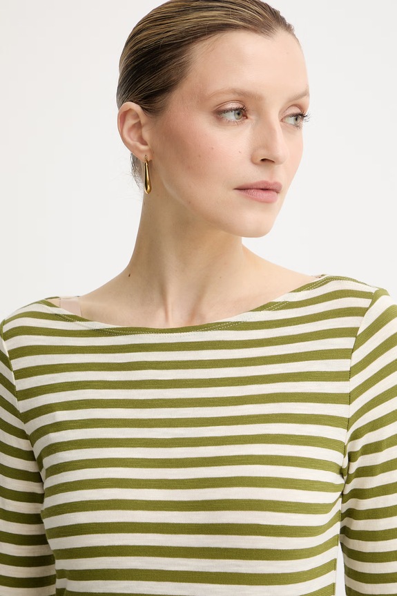 Marc O'Polo longsleeve damski bawełniany zielony 5000014387