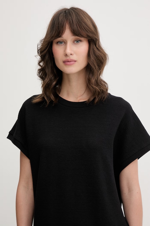 BOSS футболка lounge женская с лиоцеллом BB TEXTURE_Top чёрный 50566104