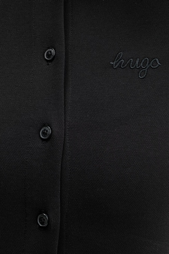 HUGO Blue polo majica za žene od pamuka s elastanom Darbican_B 50564388 crna