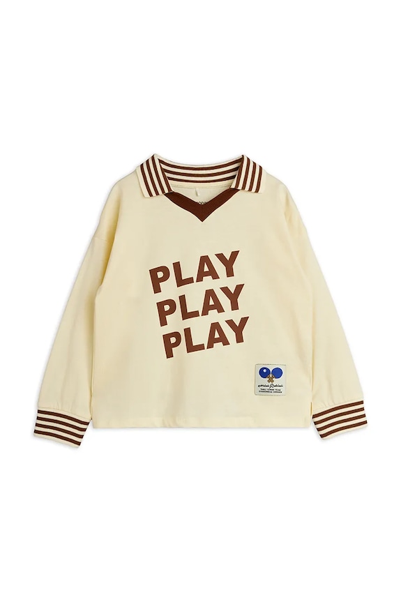 Mini Rodini longsleeve dziecięcy bawełniany PLAY 26620146 beżowy AW26