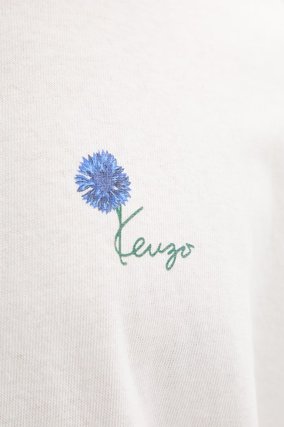 Kenzo tričko s dlouhým rukávem pánské bavlněné FG65TL3634SK béžová
