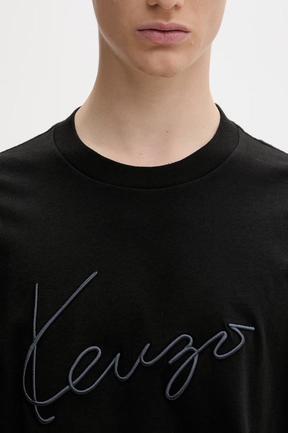 Kenzo longsleeve męski bawełniany FG65TL3614SG czarny