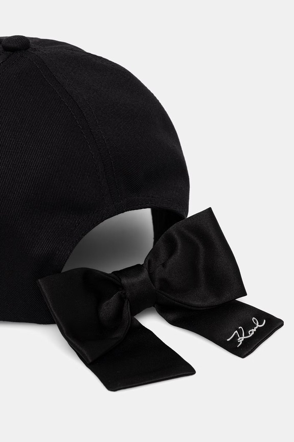 Dodaci Karl Lagerfeld kapa sa šiltom za žene pamučna K/SIGNATURE B3W33008 crna
