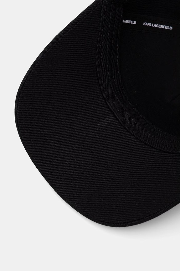 Karl Lagerfeld kapa sa šiltom za žene pamučna K/SIGNATURE crna B3W33008
