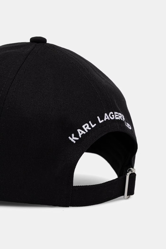 Dodaci Karl Lagerfeld kapa sa šiltom za žene pamučna IKON B3W33027 crna