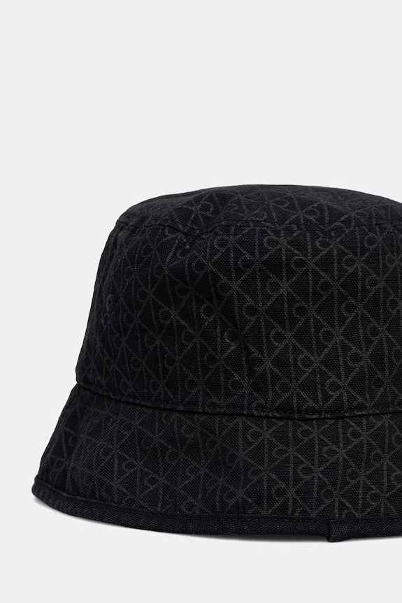 Calvin Klein kapelusz bucket damski bawełniany LV04F5100G czarny AW26