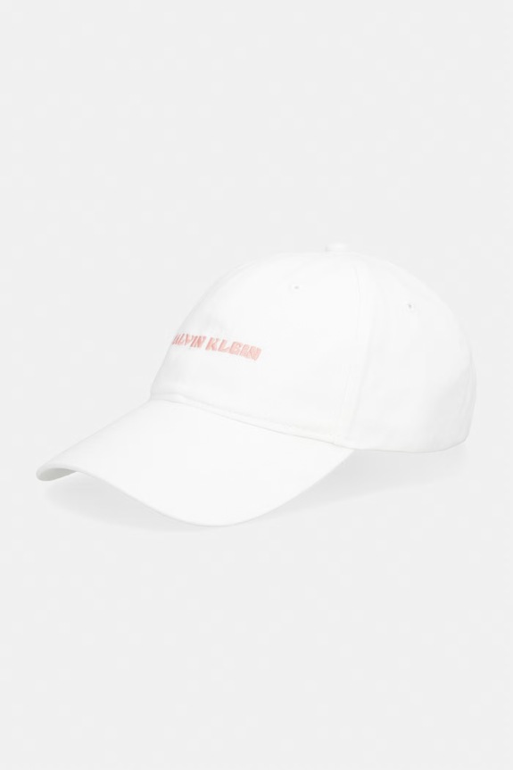 Calvin Klein czapka bejsbolówka damska bawełniana biały LV04F5089G