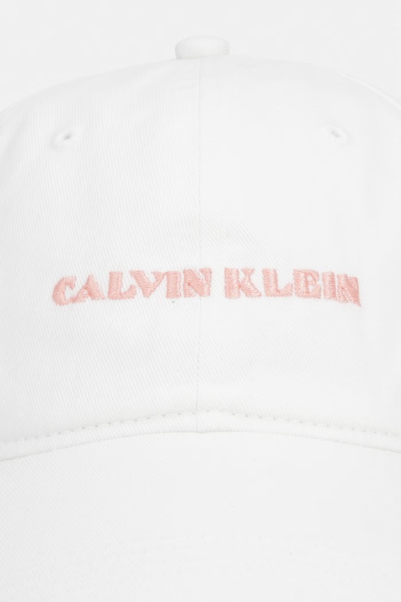 Calvin Klein czapka bejsbolówka damska bawełniana LV04F5089G biały AW26