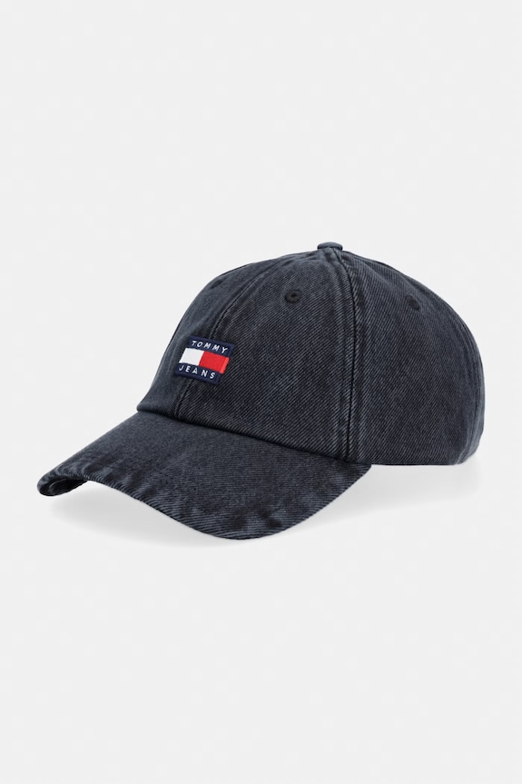 Tommy Jeans czapka z daszkiem męska jeansowa czarny AM0AM14324
