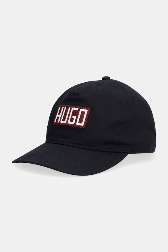 HUGO καπέλο με γείσο ανδρικό βαμβακερό Moonstruck-SL μαύρο 50566233