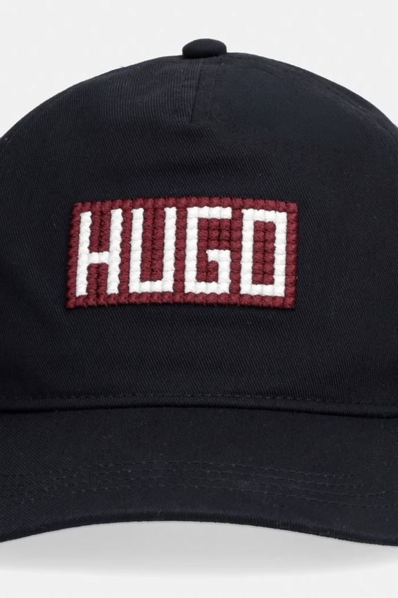 HUGO καπέλο με γείσο ανδρικό βαμβακερό Moonstruck-SL 50566233 μαύρο AW26