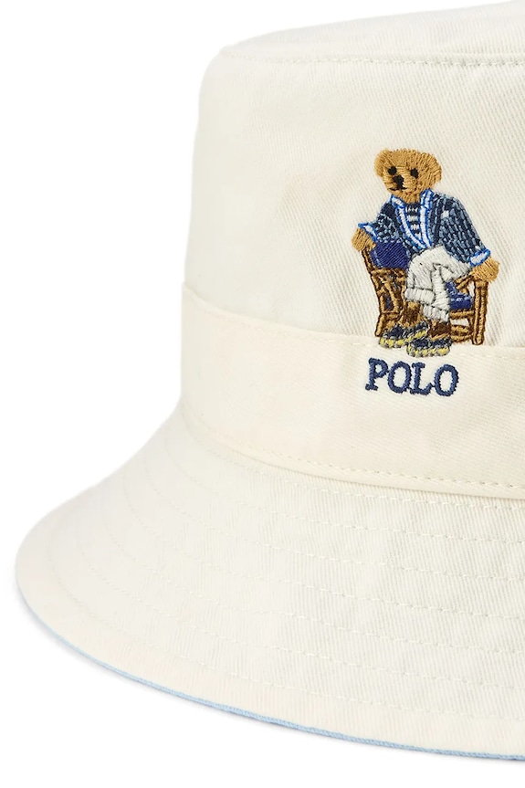 Doplňky Polo Ralph Lauren bucket klobouk pánský bavlněný 710B19127 bílá