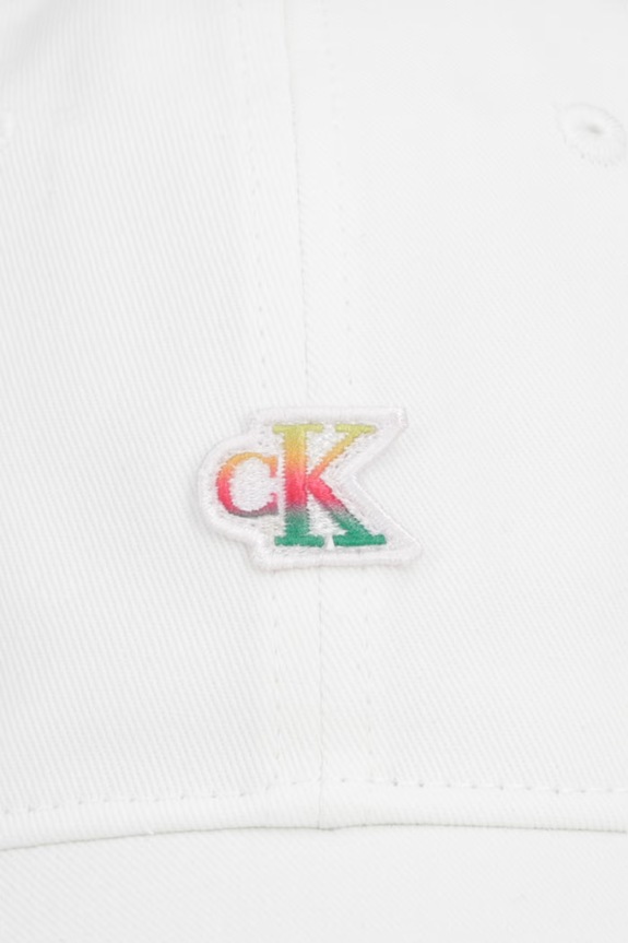 Calvin Klein bejzbalová čiapka pánska bavlnená LV04D5133G biela AW26
