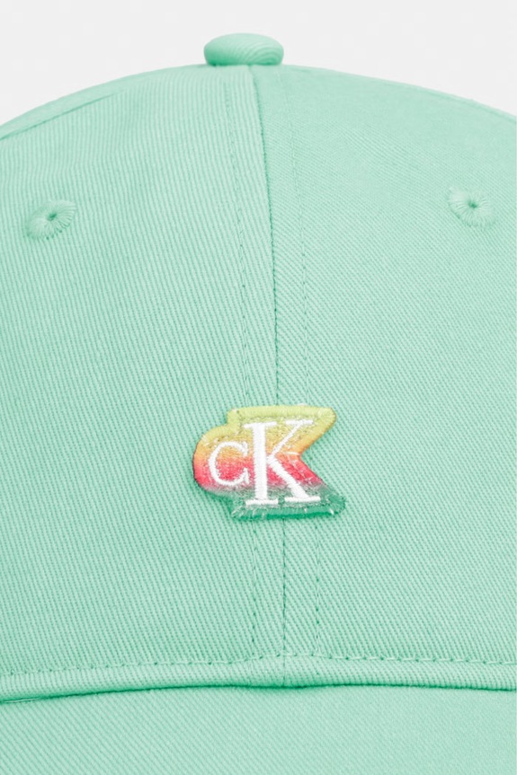 Calvin Klein bejzbalová čiapka pánska bavlnená LV04D5133G zelená AW26