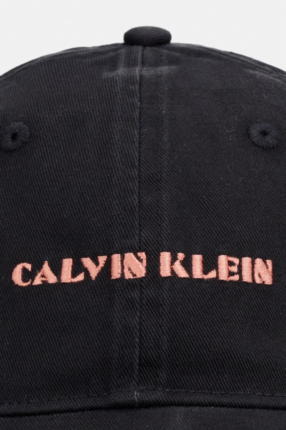 Calvin Klein čiapka so šiltom pánska bavlnená LV04D5123G čierna AW26