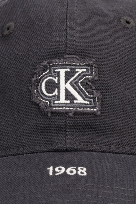 Calvin Klein čiapka so šiltom pánska bavlnená LV04D5111G čierna AW26