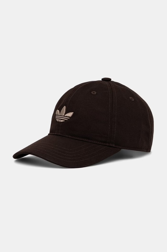 adidas Originals czapka z daszkiem z bawełną Adicolor brązowy KR1660