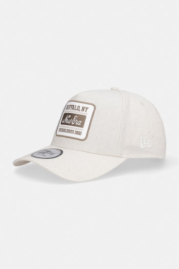 New Era καπέλο μπέιζμπολ από πρόσμιξη λινού OVAL PATCH LINEN EFRAME μπεζ 60667679