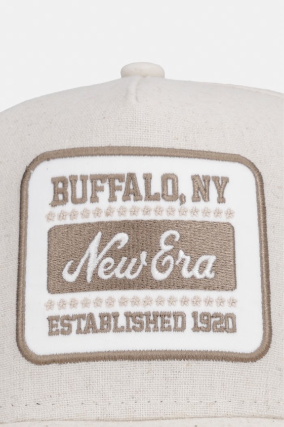 New Era καπέλο μπέιζμπολ από πρόσμιξη λινού OVAL PATCH LINEN EFRAME 60667679 μπεζ AW26