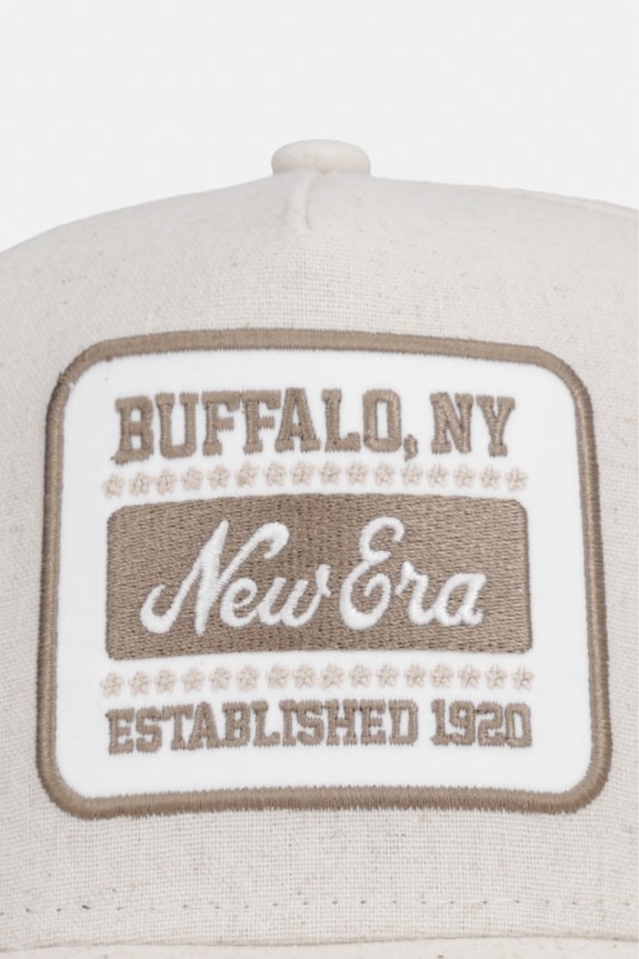 New Era καπέλο μπέιζμπολ από πρόσμιξη λινού OVAL PATCH LINEN EFRAME 60667679 μπεζ AW26