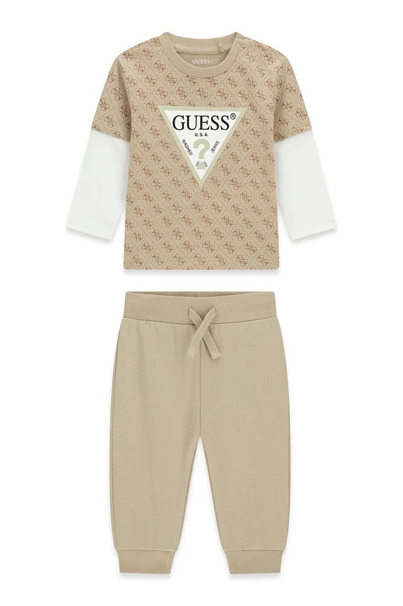 Guess komplet codzienny dziecięcy bawełniany beżowy I6YG01.K3964.9BY2
