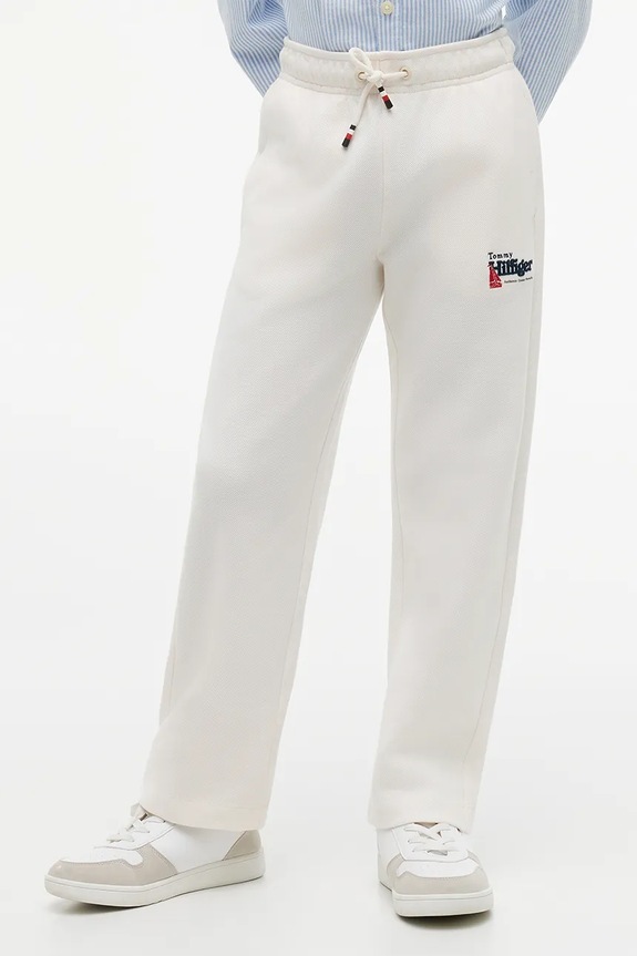 Tommy Hilfiger spodnie dresowe dziecięce bawełniane biały KB0KB10593.128.176.9BY2