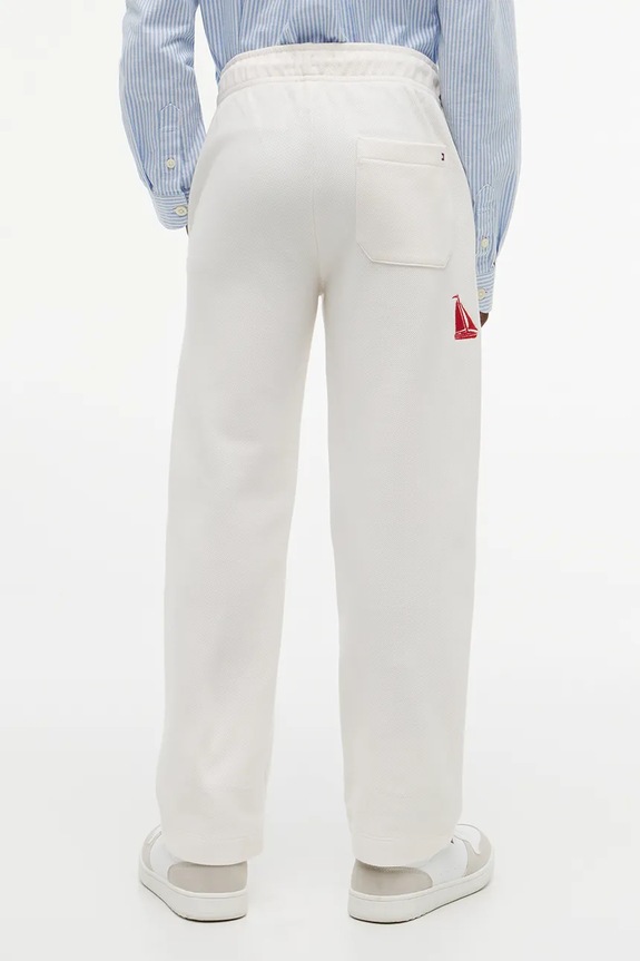 Tommy Hilfiger spodnie dresowe dziecięce bawełniane biały KB0KB10593.128.176.9BY2