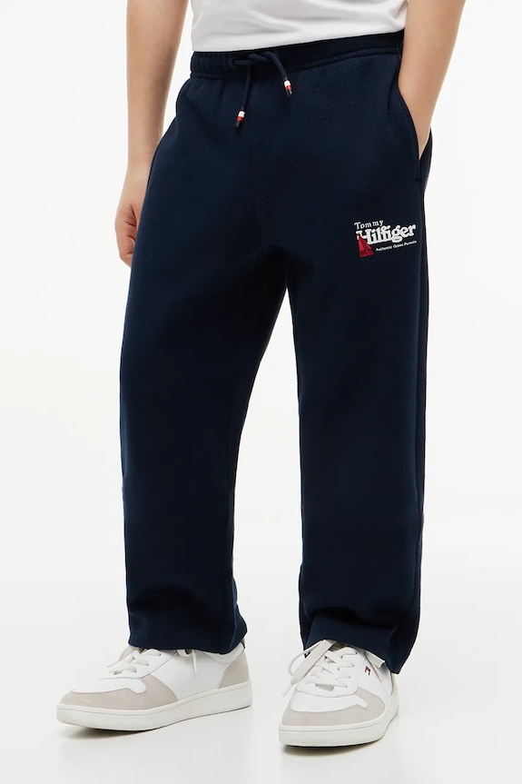Tommy Hilfiger spodnie dresowe dziecięce bawełniane granatowy KB0KB10593.128.176.9BY2