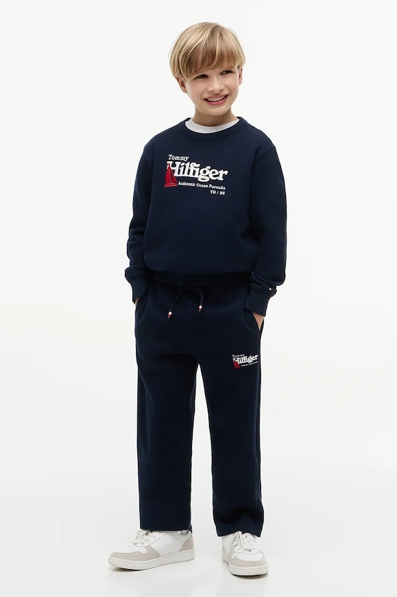 Tommy Hilfiger spodnie dresowe dziecięce bawełniane granatowy KB0KB10593.104.122.9BY2