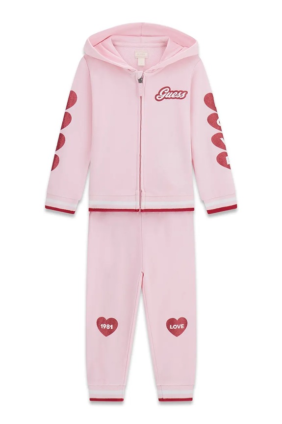 Guess komplet dresowy dziecięcy bawełniany różowy K6YG01.K3837.9BY2