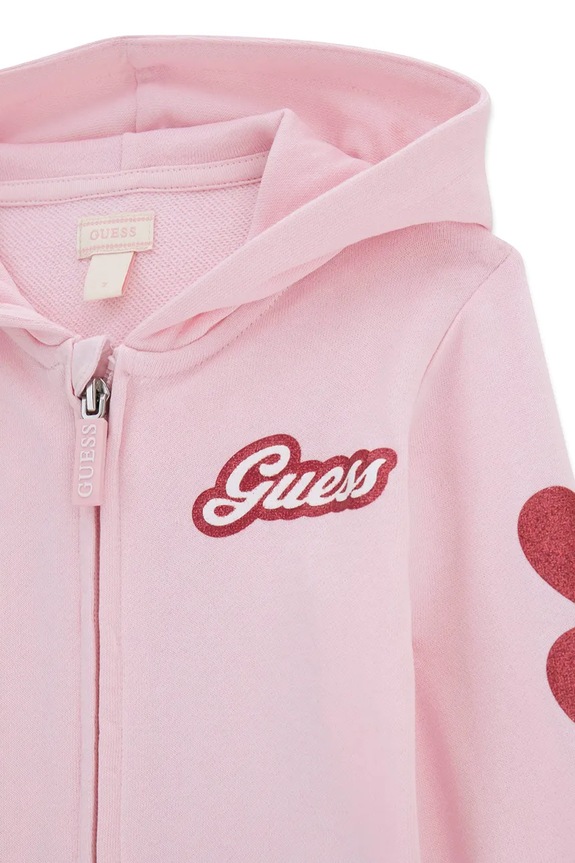 Dziewczynka Guess komplet dresowy dziecięcy bawełniany K6YG01.K3837.9BY2 różowy