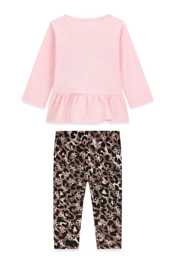 Guess komplet codzienny dziecięcy bawełniany z elastanem A6YG02.K3896.9BY2 różowy AW26