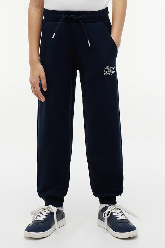 Tommy Hilfiger teplákové nohavice detské s bavlnou tmavomodrá KG0KG09448.9BY2