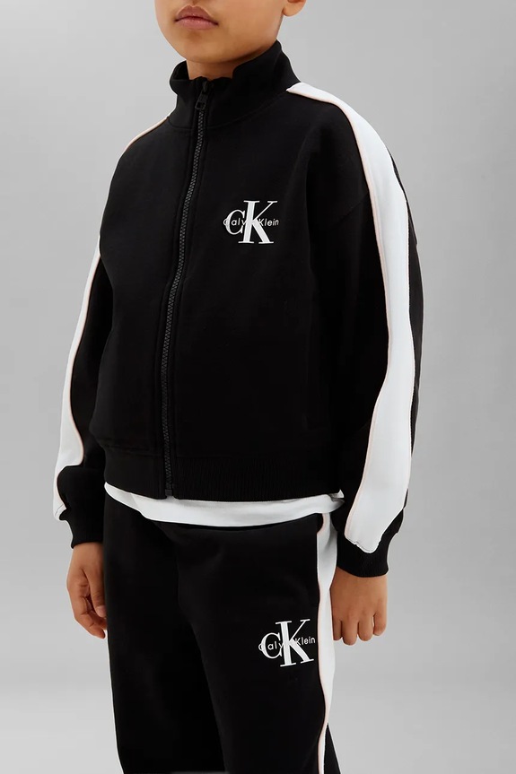 Dievča Calvin Klein Jeans Tepláková detská bavlnená LVCKTJI12G.128.170.9BY2 čierna