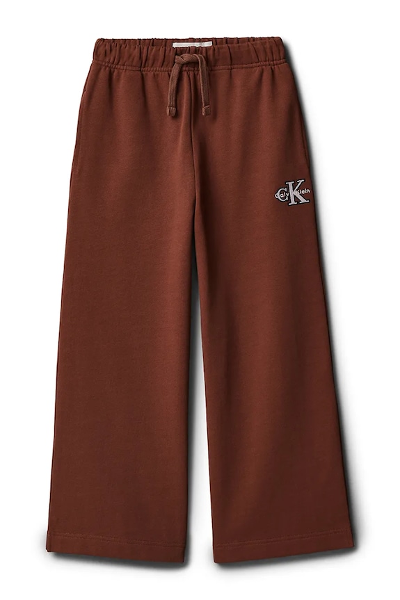 Calvin Klein Jeans pantaloni de trening pentru copii din bumbac LVCKTJC36G.128.170.9BY2 maro AW26