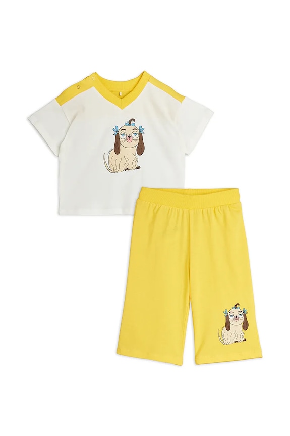 Mini Rodini komplet dziecięcy bawełniany Dog 26640117 biały AW26