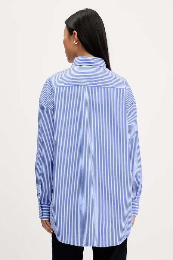 Odzież Tommy Jeans koszula damska bawełniana DW0DW22936 niebieski