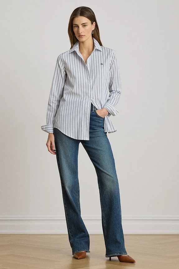 Lauren Ralph Lauren koszula damska bawełniana 200P13836 niebieski