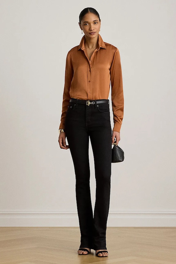Oblečenie Lauren Ralph Lauren košeľa dámska 200P13808 oranžová